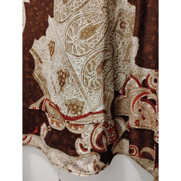 First Issue Liz Claiborne Skirt Paisley Brown Size 16  A-Line Zipper Lined Y2K - Picture 4 of 9